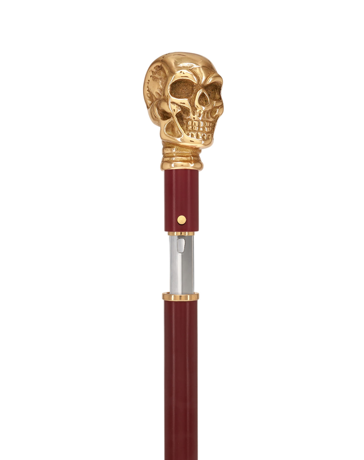 Custom RC Swords Brass Skull Handle Sword Cane – Mahogany Metal Shaft, 29" Blade