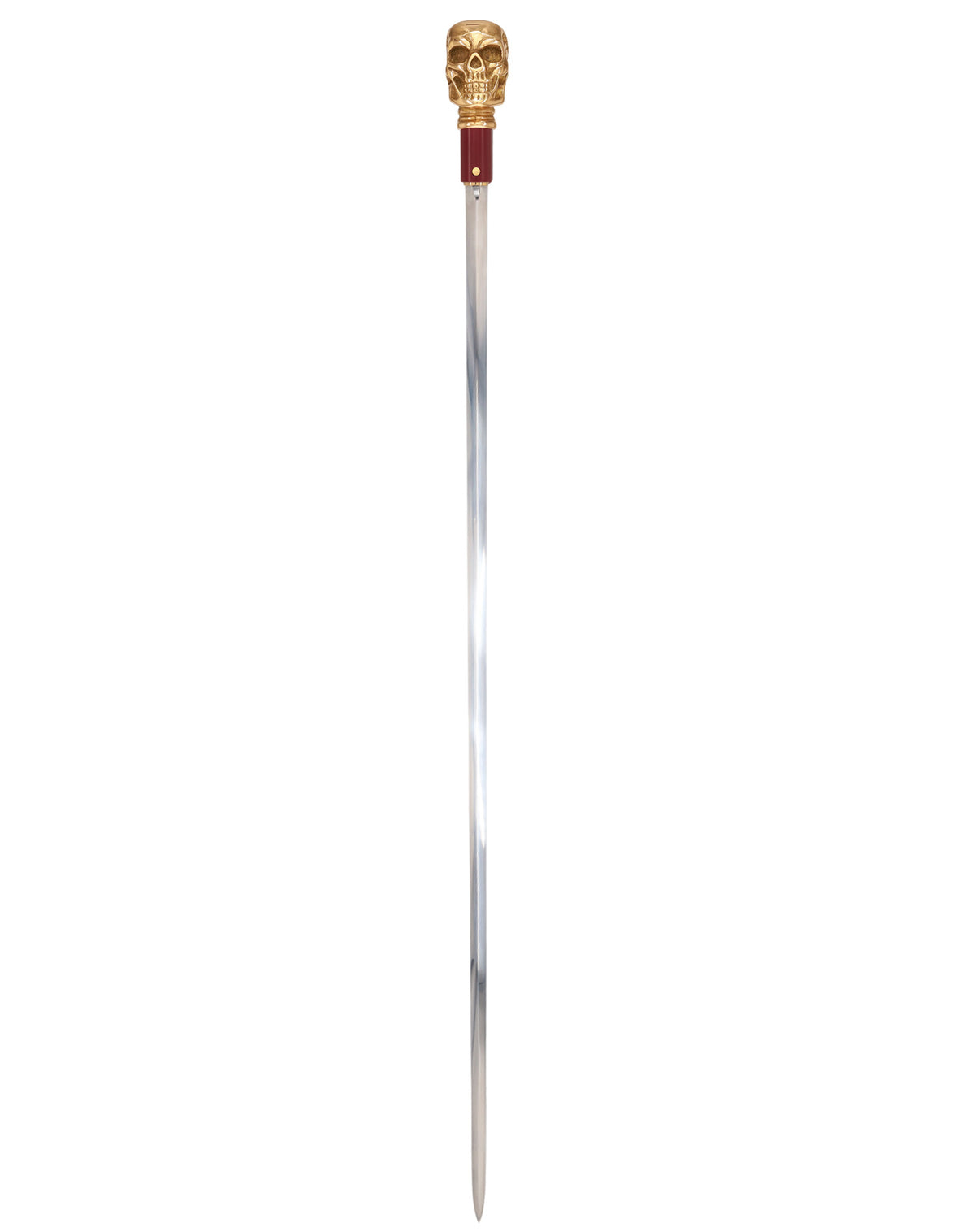 Custom RC Swords Brass Skull Handle Sword Cane – Mahogany Metal Shaft, 29" Blade