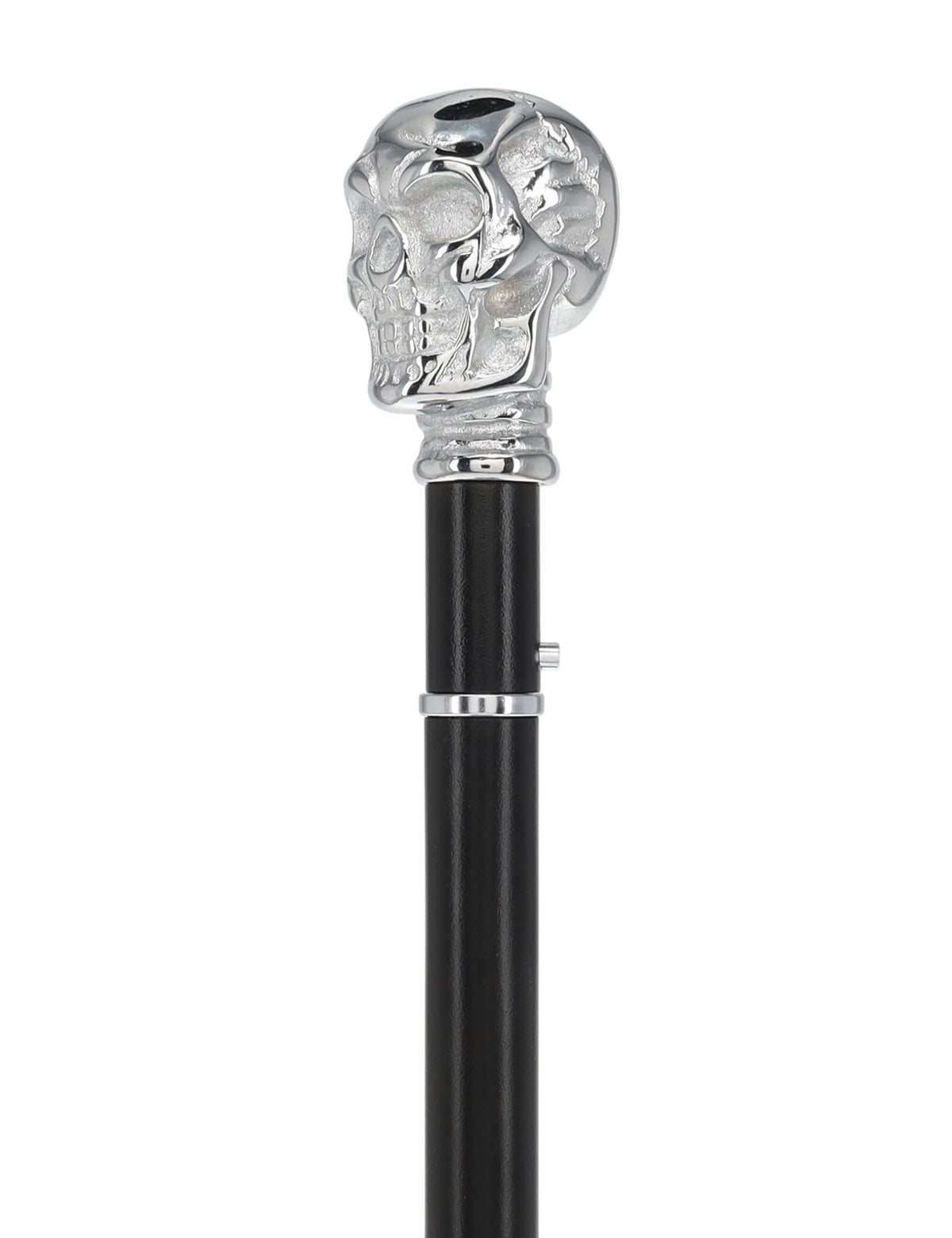 Custom RC Swords Chrome Skull Handle Sword Cane – Black Metal Shaft, 29" Blade