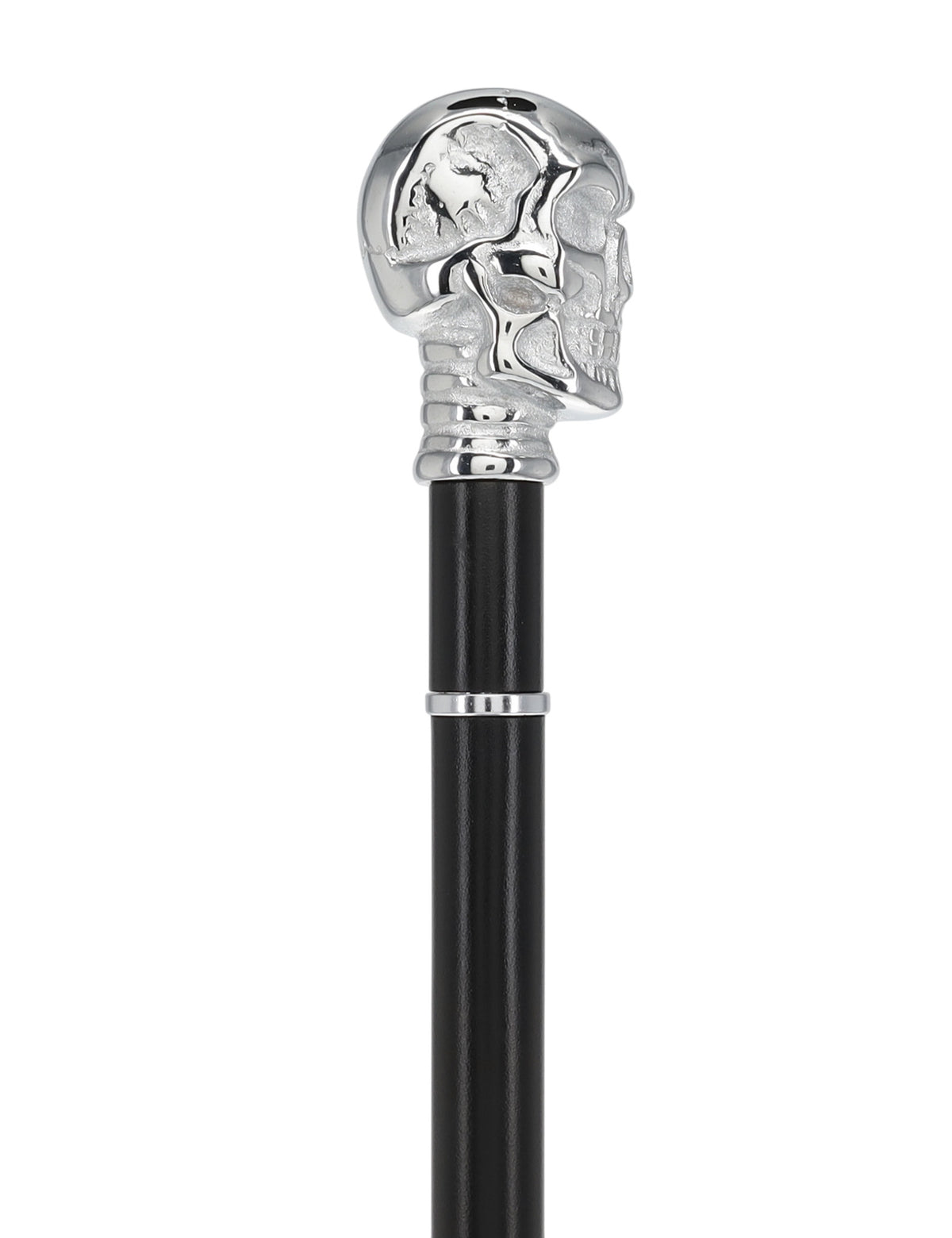Custom RC Swords Chrome Skull Handle Sword Cane – Black Metal Shaft, 29" Blade
