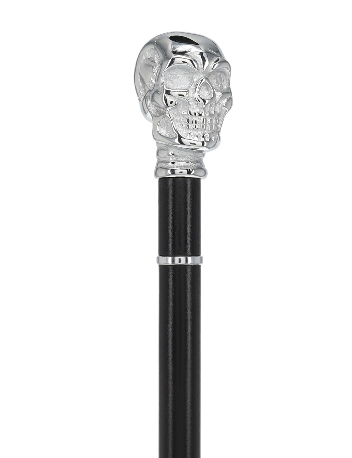 Custom RC Swords Chrome Skull Handle Sword Cane – Black Metal Shaft, 29" Blade