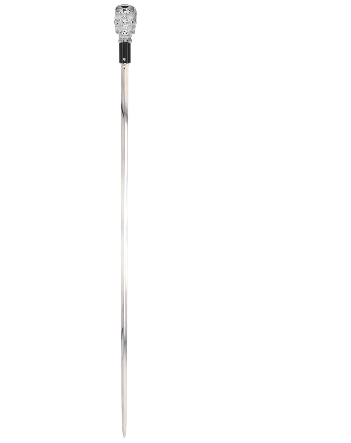 Custom RC Swords Chrome Skull Handle Sword Cane – Black Metal Shaft, 29" Blade