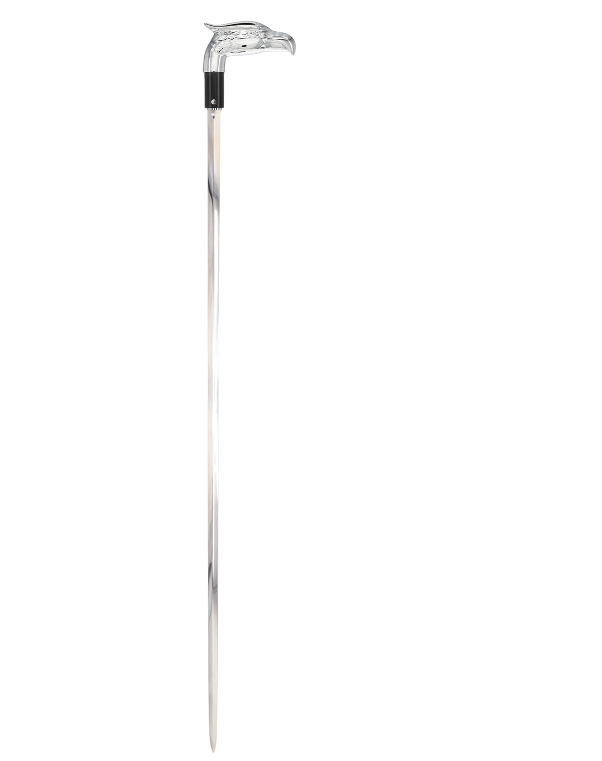 Custom RC Swords Chrome Eagle Handle Sword Cane – Black Metal Shaft, 29" Blade