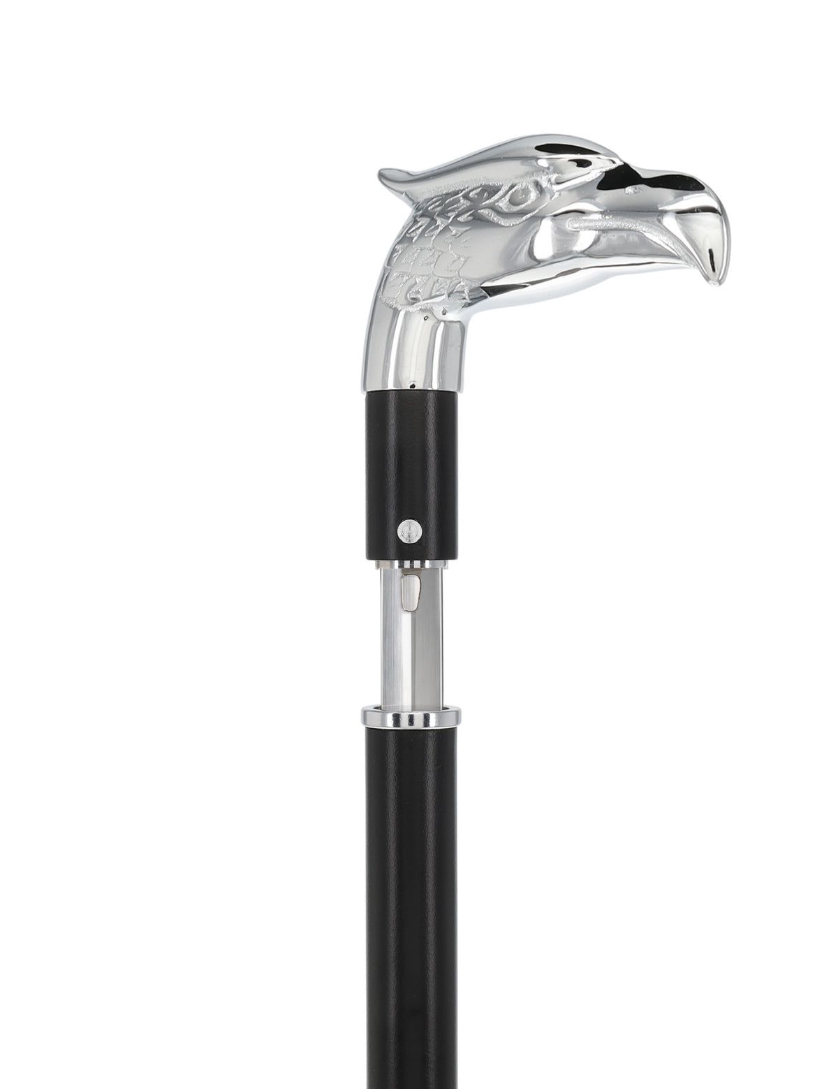 Custom RC Swords Chrome Eagle Handle Sword Cane – Black Metal Shaft, 29" Blade