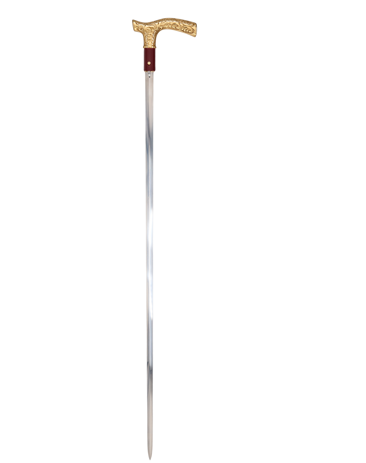 Custom RC Swords Brass Fritz Handle Sword Cane – Mahogany Metal Shaft, 29" Blade