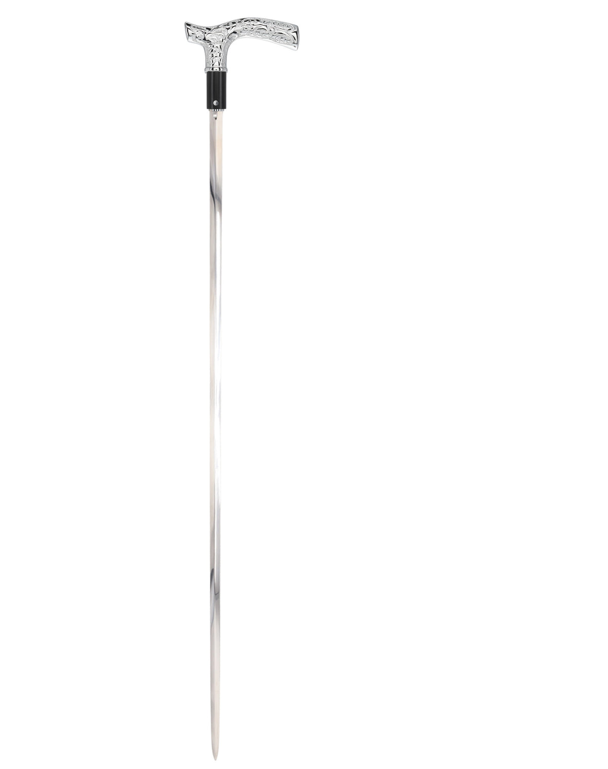 Custom RC Swords Chrome Fritz Handle Sword Cane – Black Metal Shaft, 29" Blade