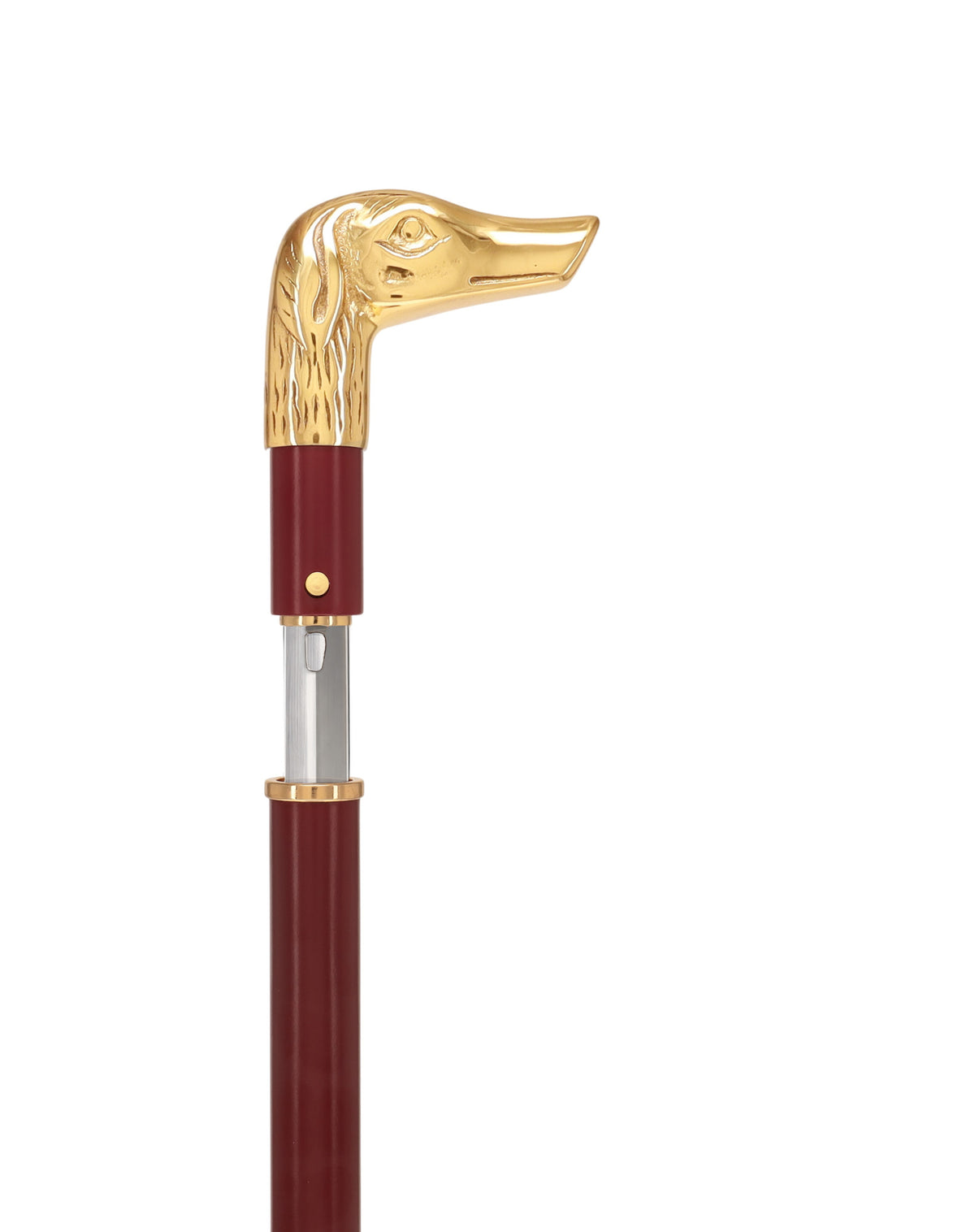 Custom RC Swords Brass Dog Handle Sword Cane – Mahogany Metal Shaft, 29" Blade