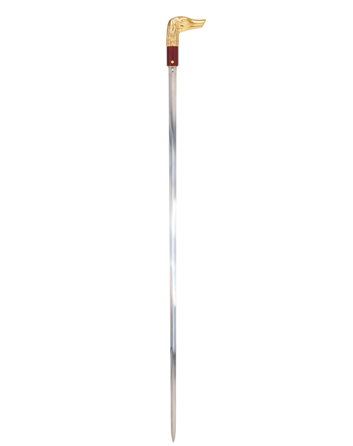 Custom RC Swords Brass Dog Handle Sword Cane – Mahogany Metal Shaft, 29" Blade