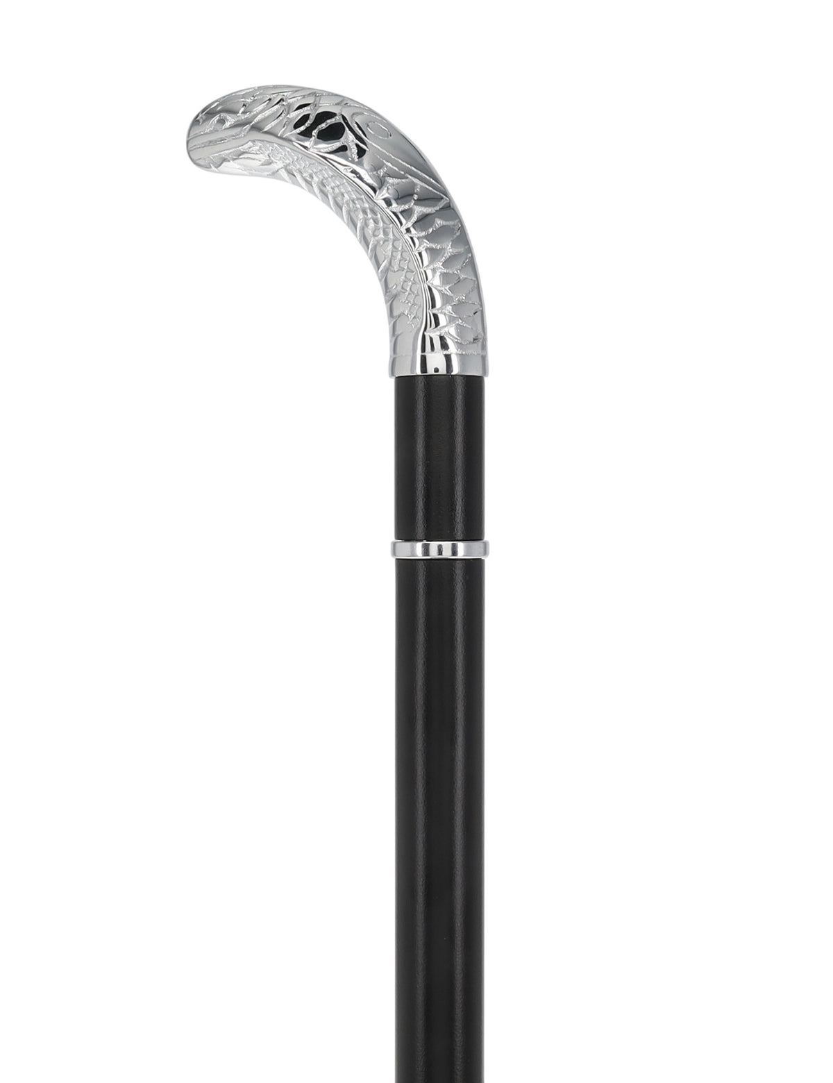 Custom RC Swords Chrome Snake Handle Sword Cane – Black Metal Shaft, 29" Blade
