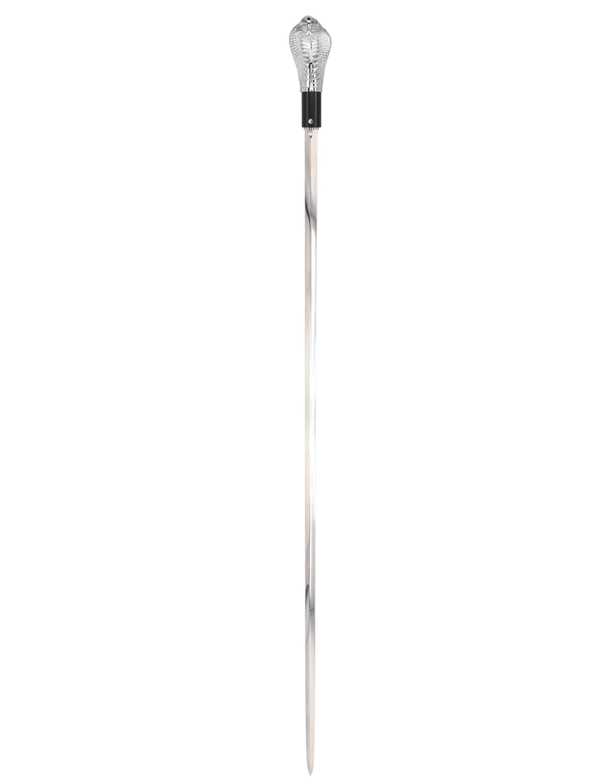 Custom RC Swords Chrome Snake Handle Sword Cane – Black Metal Shaft, 29" Blade