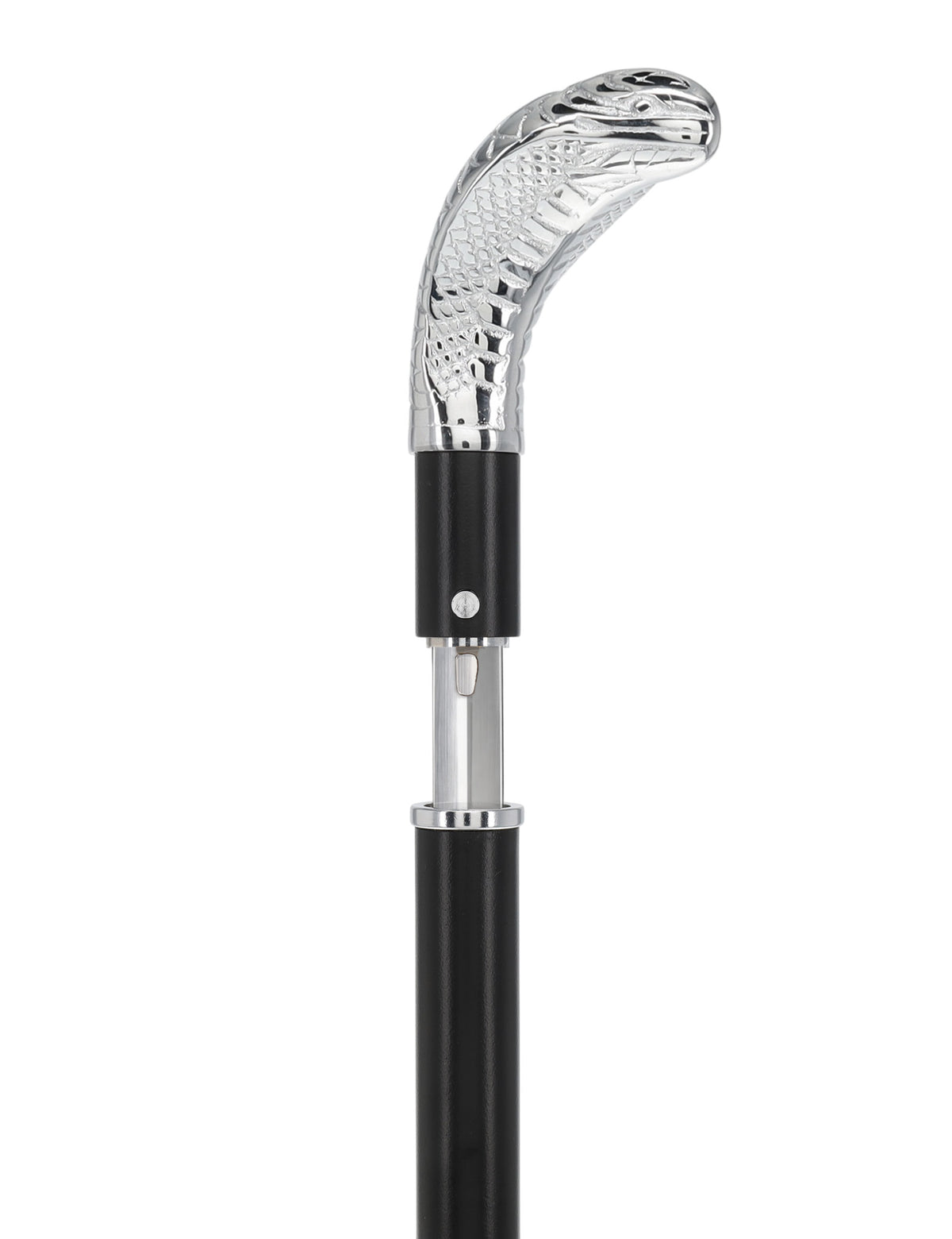 Custom RC Swords Chrome Snake Handle Sword Cane – Black Metal Shaft, 29" Blade