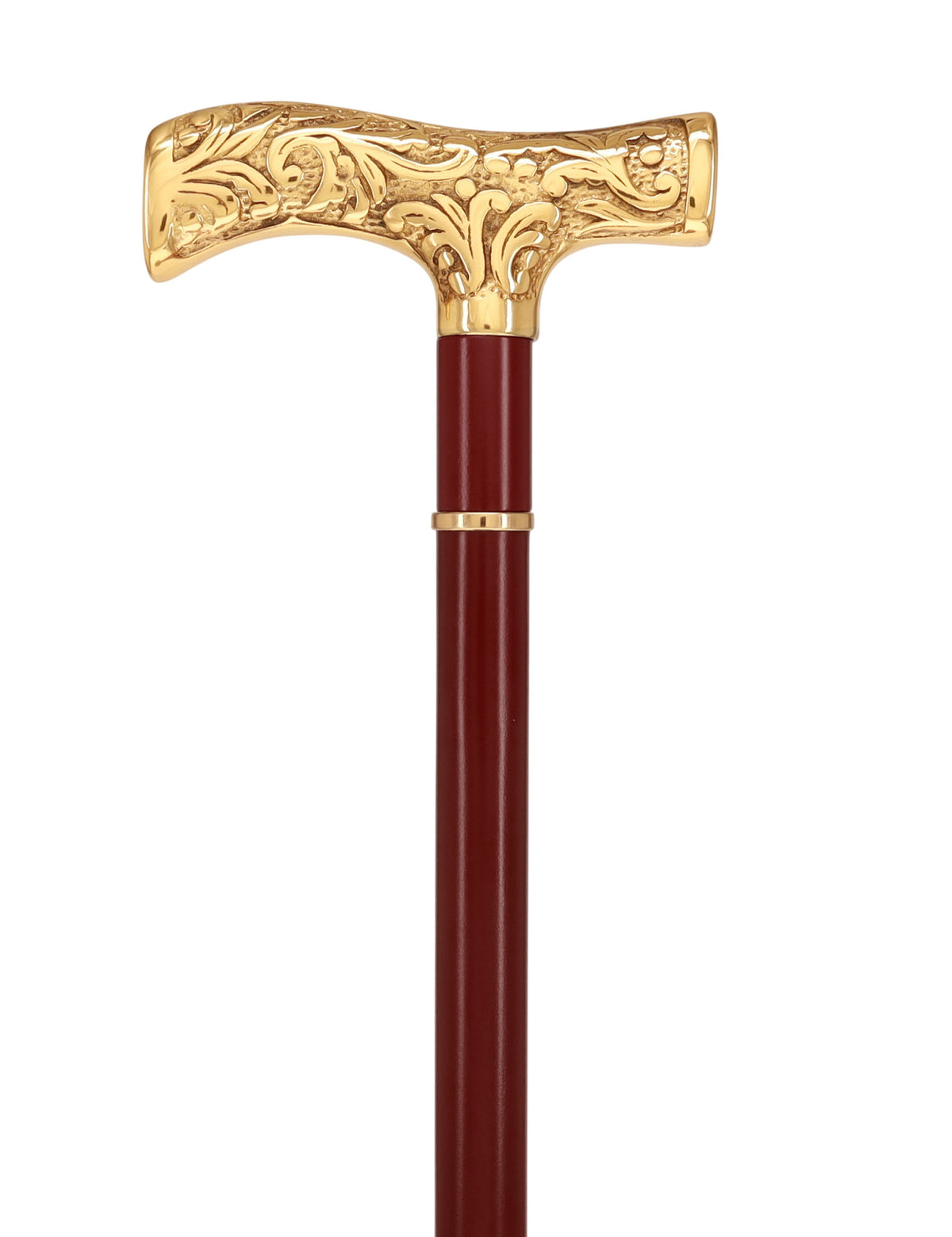 Custom RC Swords Brass T-Handle Sword Cane – Mahogany Metal Shaft, 29" Blade