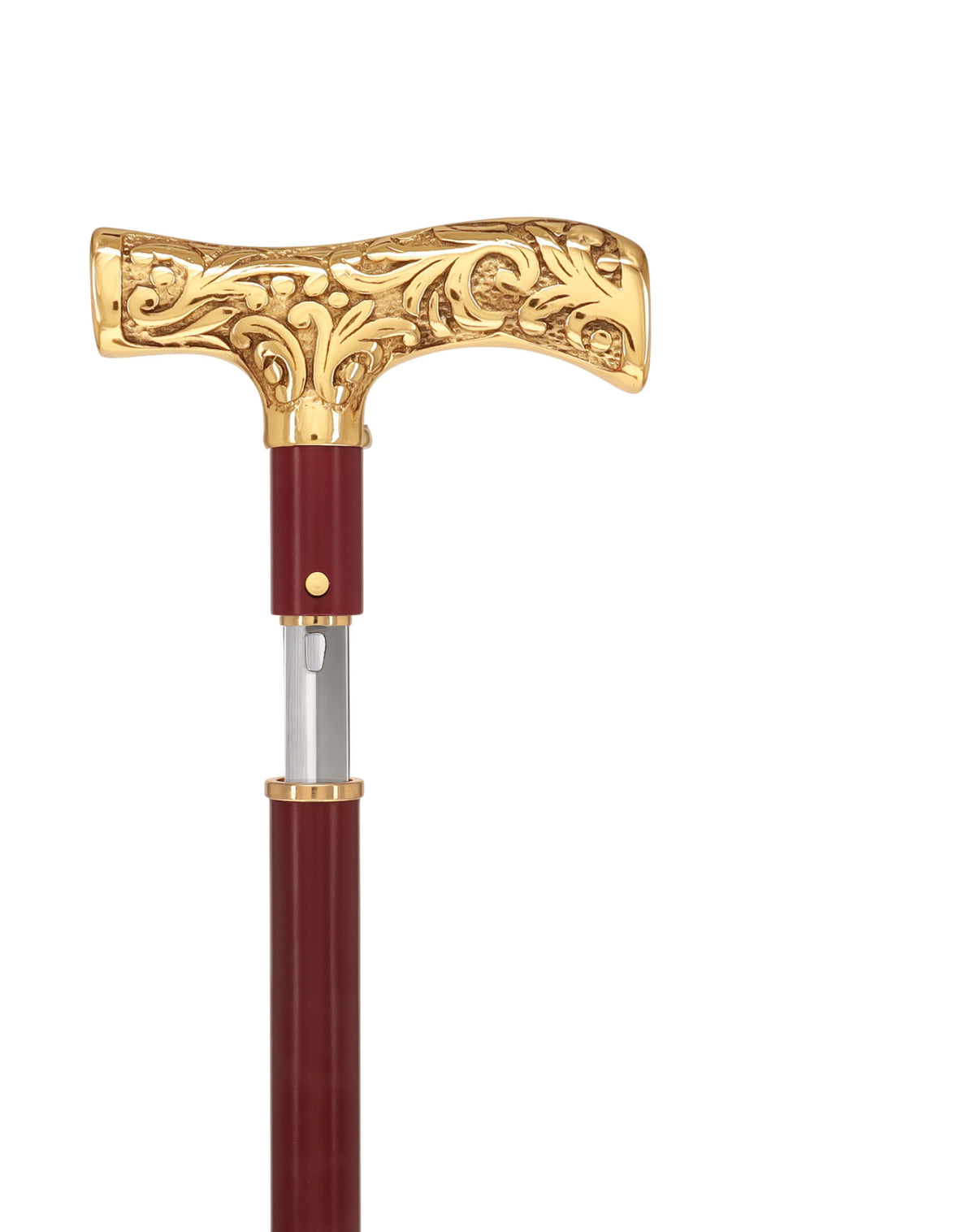 Custom RC Swords Brass T-Handle Sword Cane – Mahogany Metal Shaft, 29" Blade