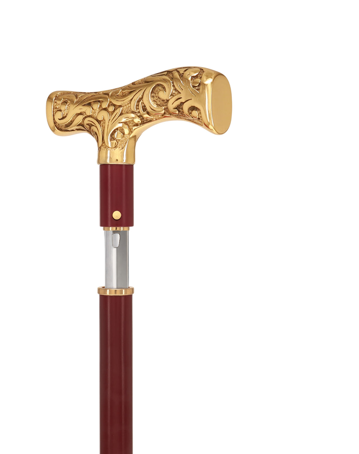 Custom RC Swords Brass T-Handle Sword Cane – Mahogany Metal Shaft, 29" Blade