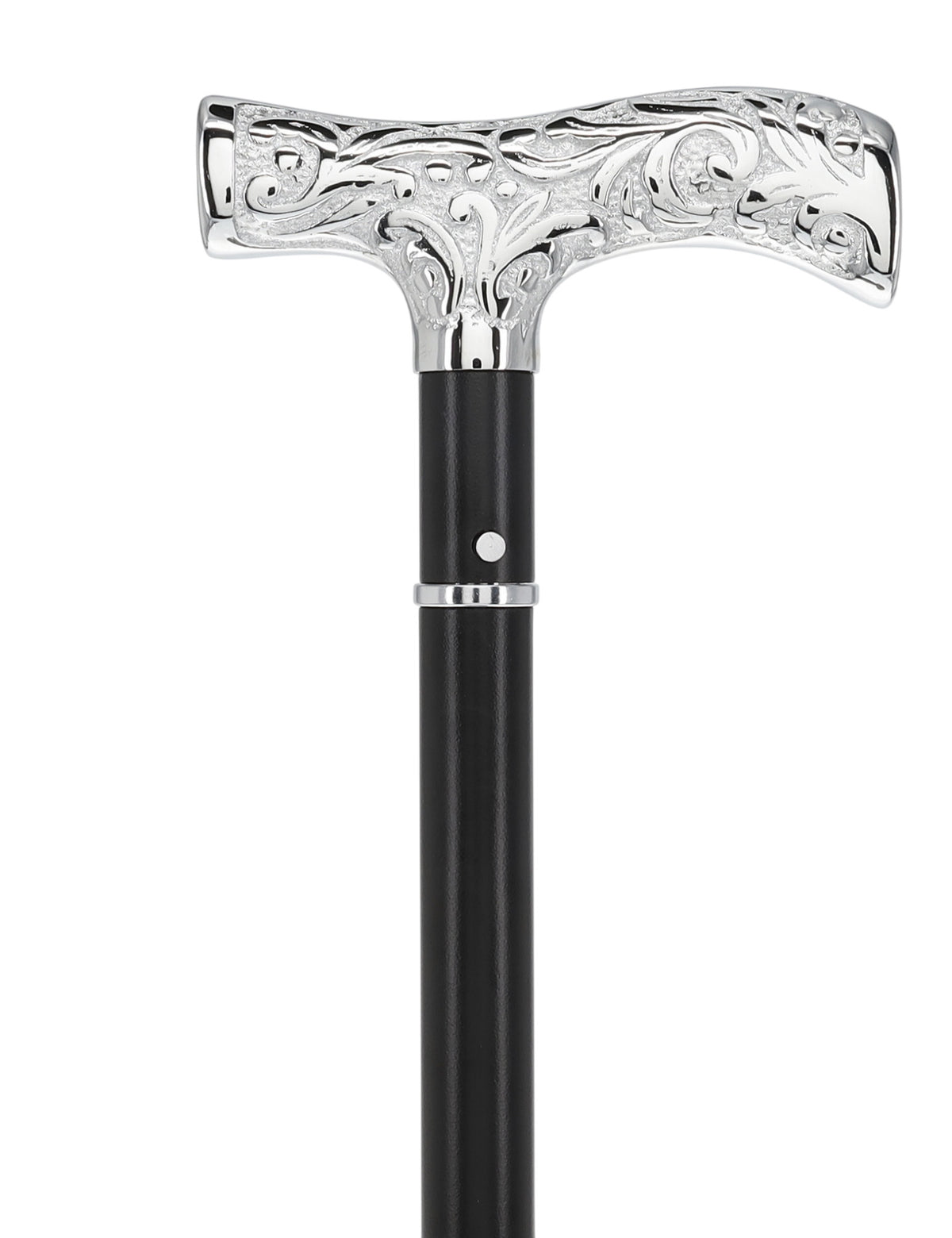 Custom RC Swords Chrome T-Handle Sword Cane – Black Metal Shaft, 29" Blade