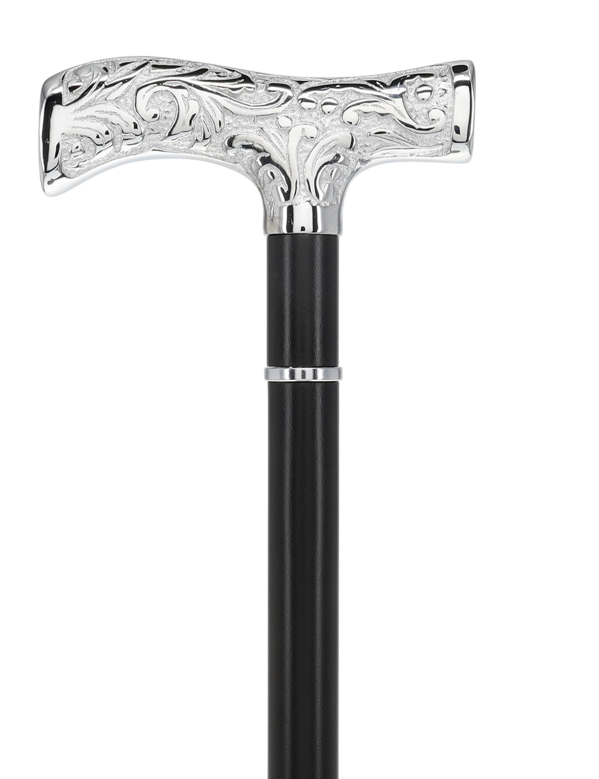 Custom RC Swords Chrome T-Handle Sword Cane – Black Metal Shaft, 29" Blade