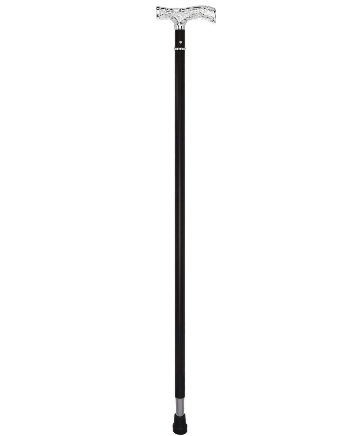 Custom RC Swords Chrome T-Handle Sword Cane – Black Metal Shaft, 29" Blade