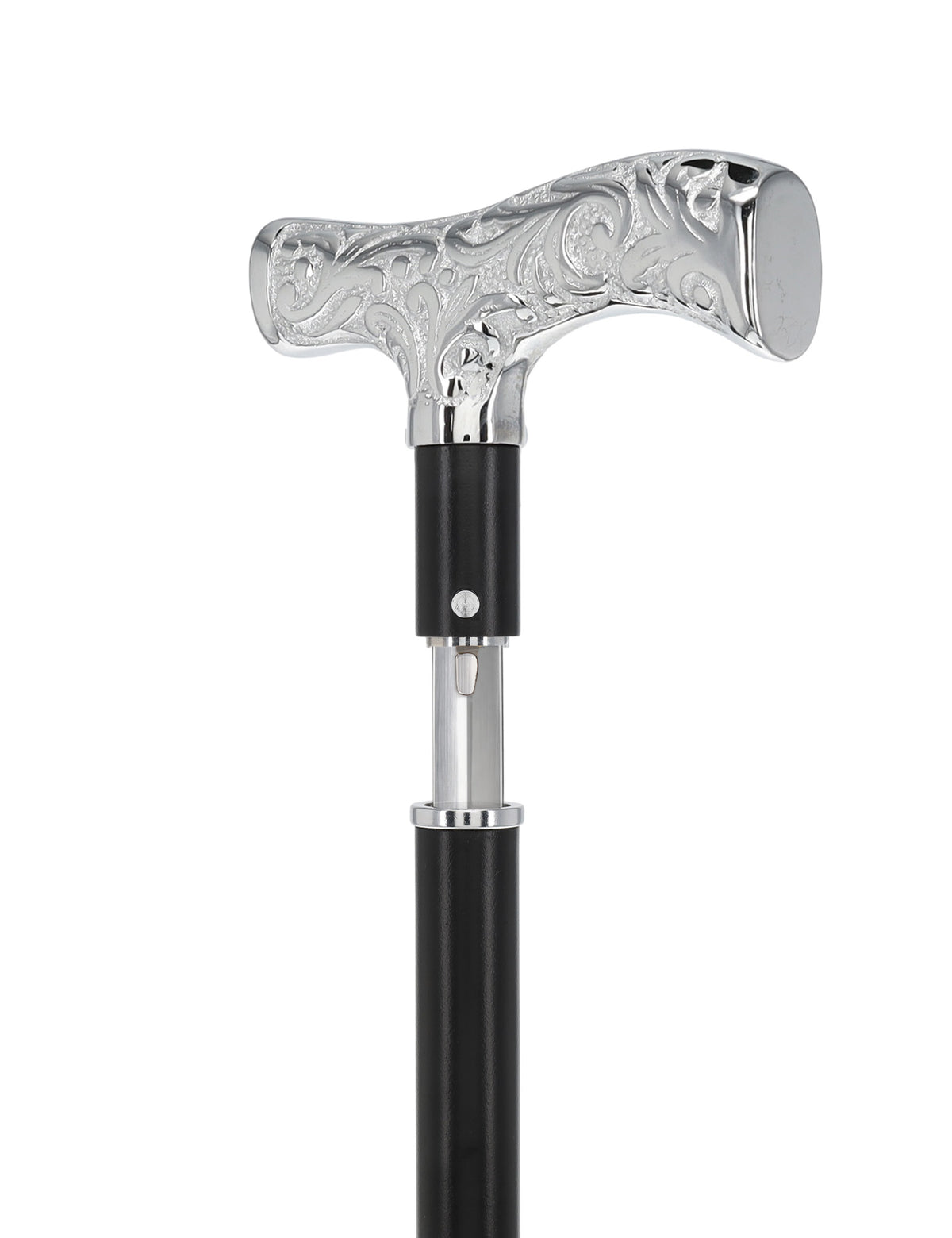 Custom RC Swords Chrome T-Handle Sword Cane – Black Metal Shaft, 29" Blade