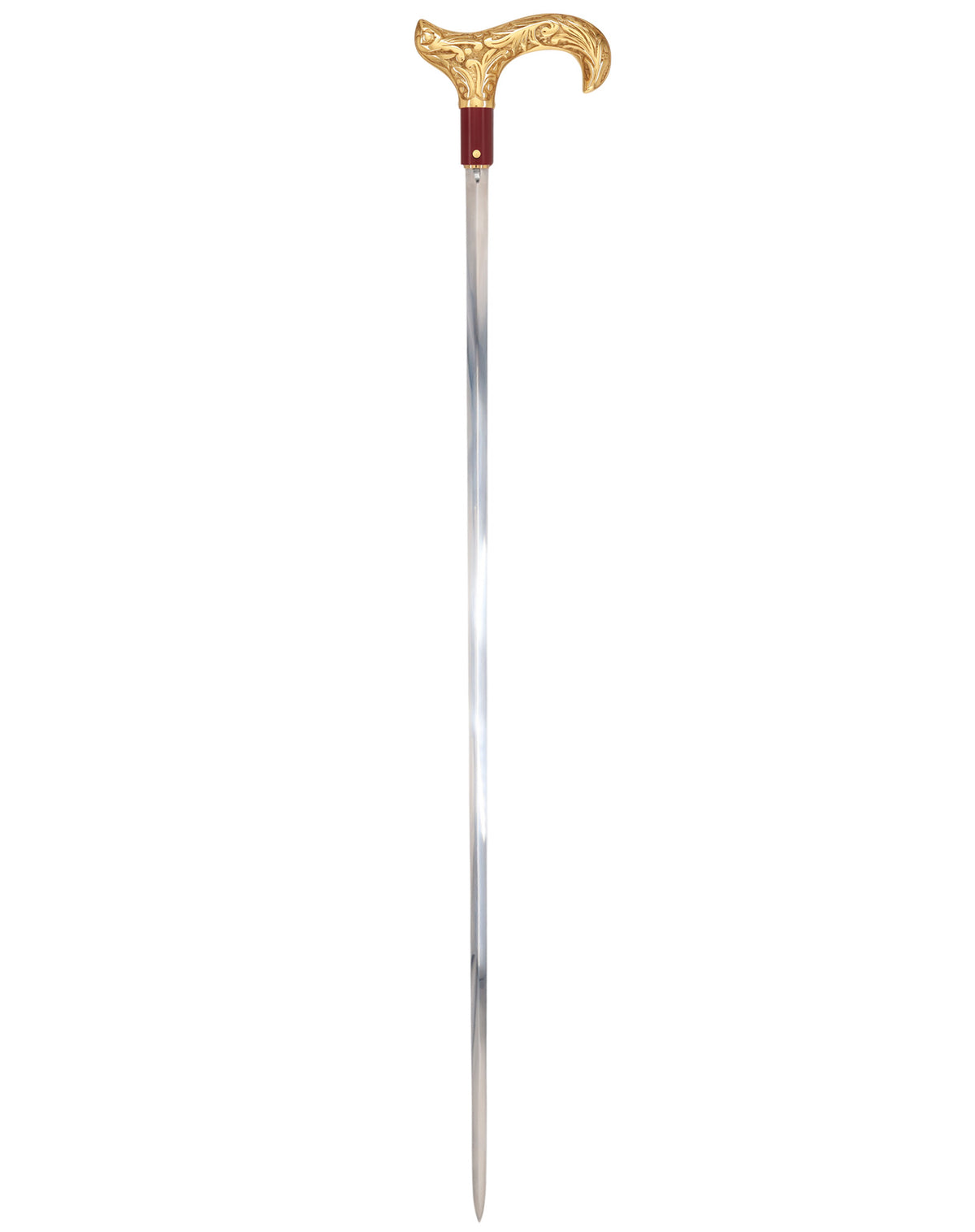 Custom RC Swords Brass Derby Handle Sword Cane – Mahogany Metal Shaft, 29" Blade