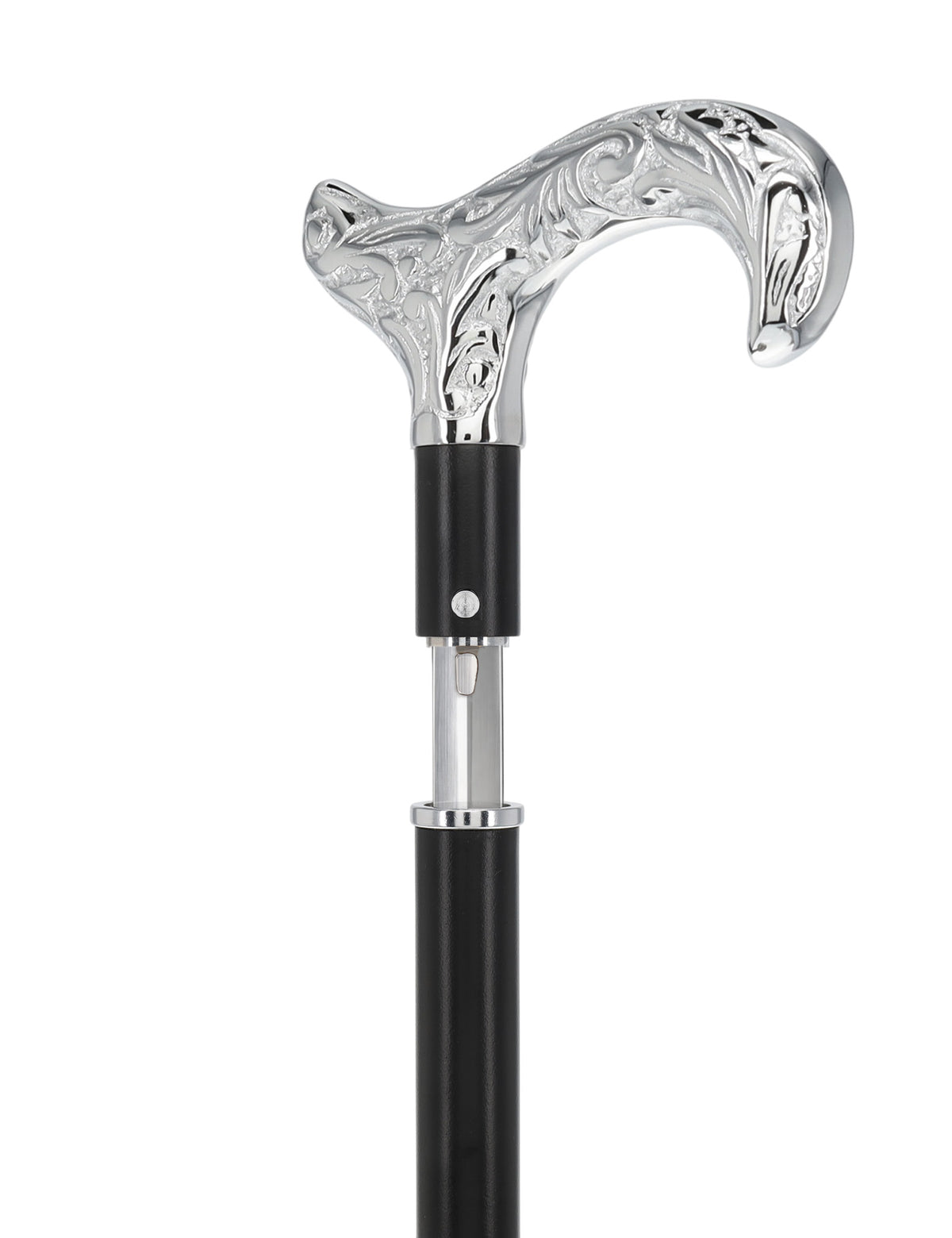 Custom RC Swords Chrome Derby Handle Sword Cane – Black Metal Shaft, 29" Blade