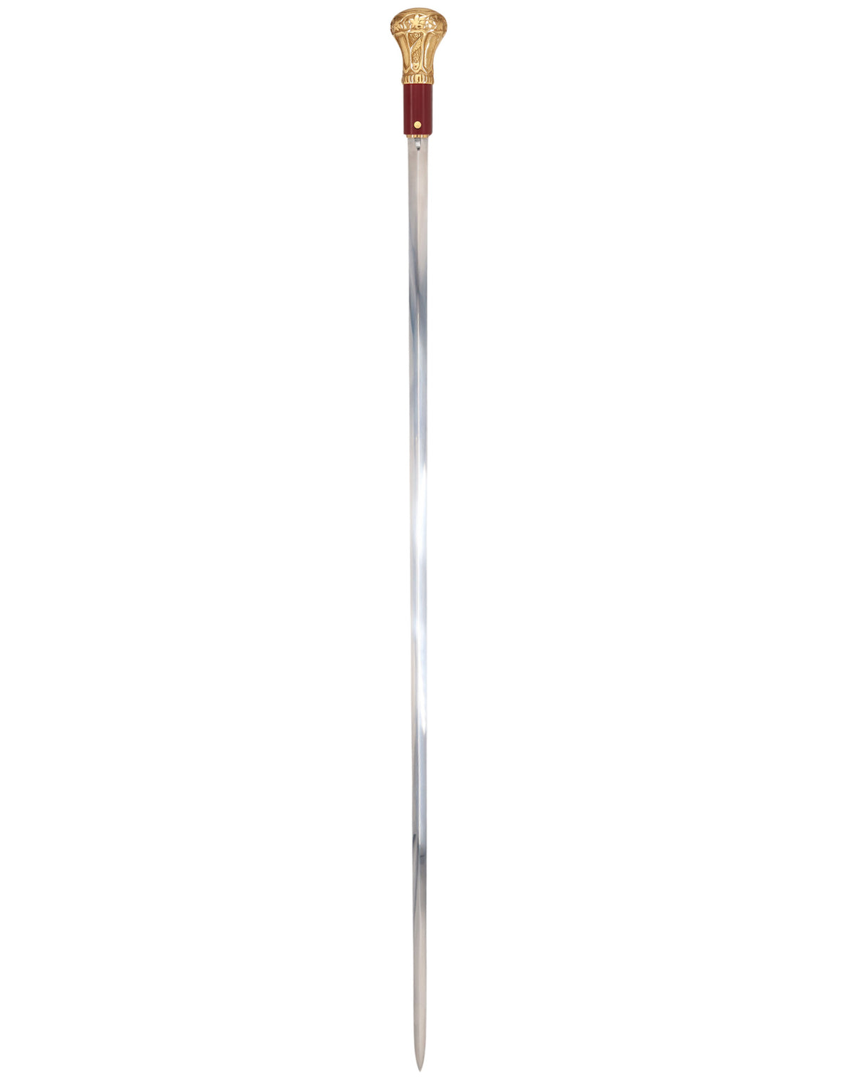 Custom RC Swords Brass Knob Handle Sword Cane – Mahogany Metal Shaft, 29" Blade