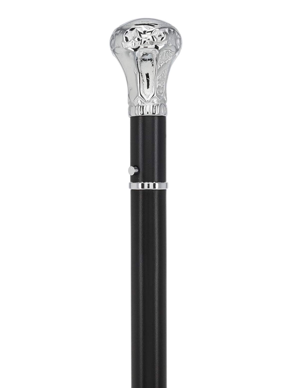 Custom RC Swords Chrome Knob Handle Sword Cane – Black Metal Shaft, 29" Blade