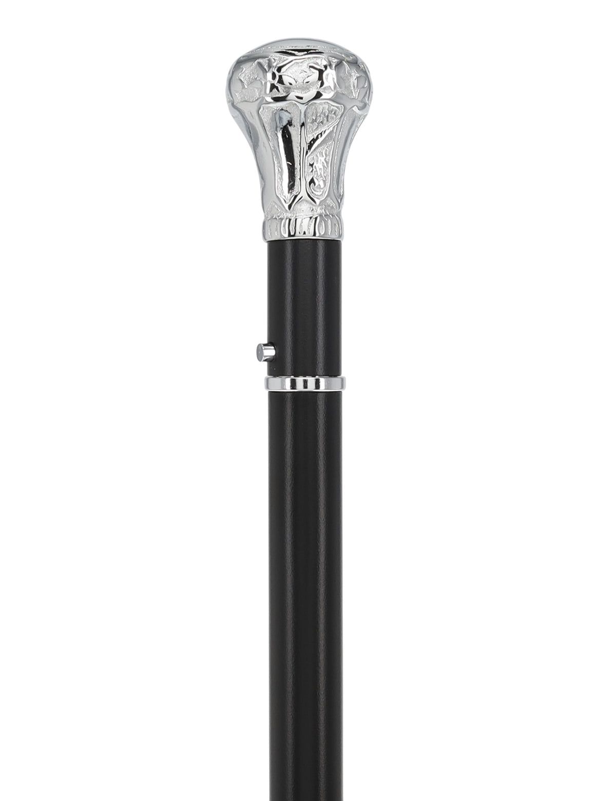 Custom RC Swords Chrome Knob Handle Sword Cane – Black Metal Shaft, 29" Blade