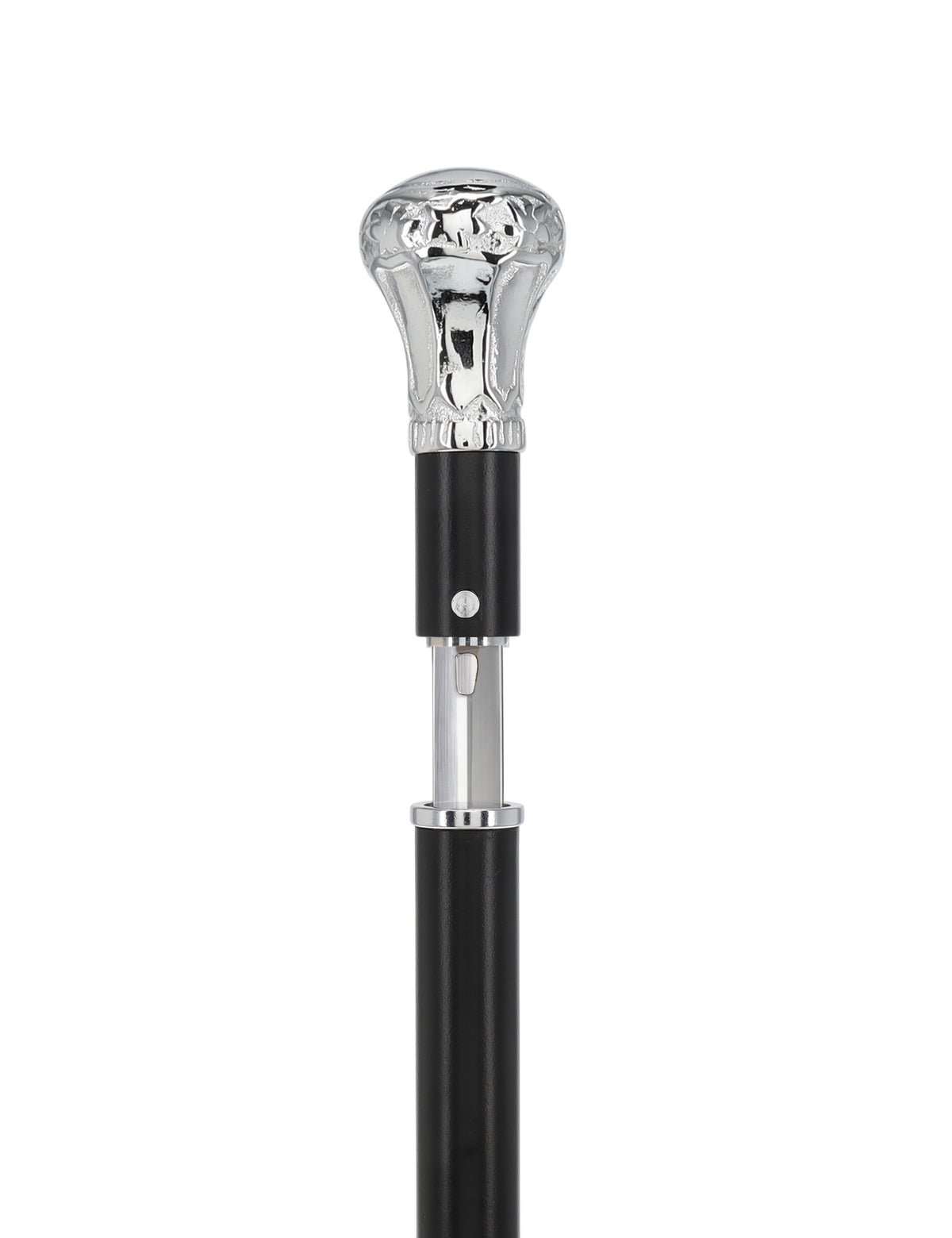 Custom RC Swords Chrome Knob Handle Sword Cane – Black Metal Shaft, 29" Blade