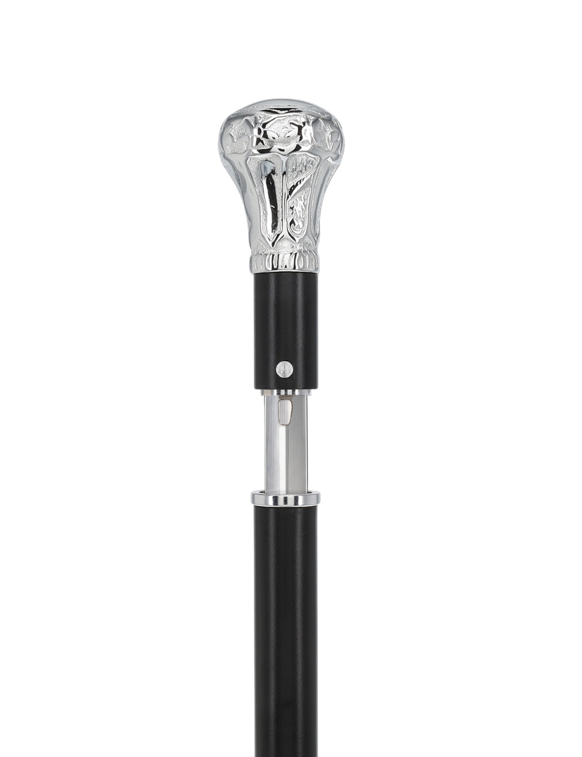 Custom RC Swords Chrome Knob Handle Sword Cane – Black Metal Shaft, 29" Blade