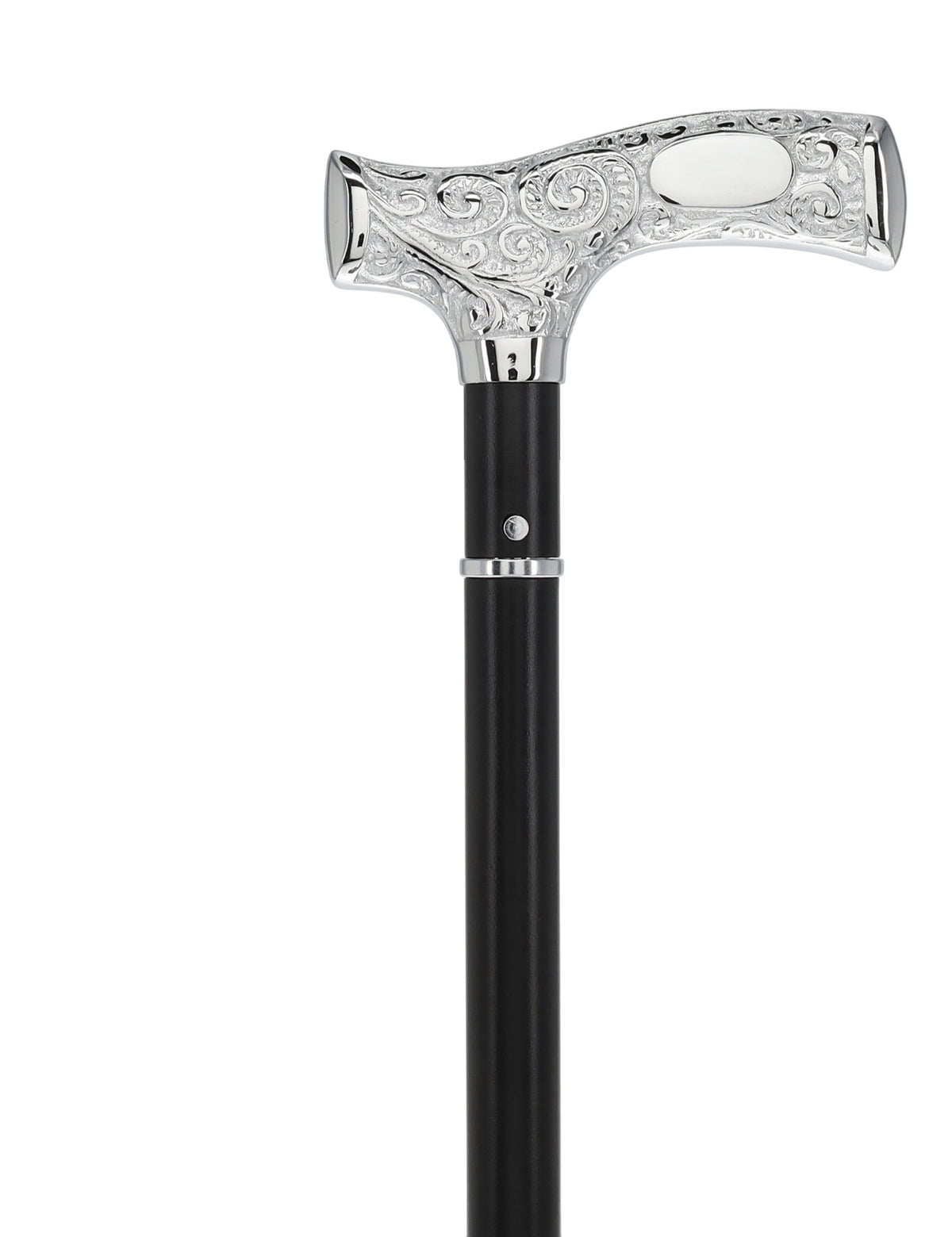 Custom RC Swords Engravable Chrome Fritz Sword Cane – Black Metal Shaft, 29" Blade