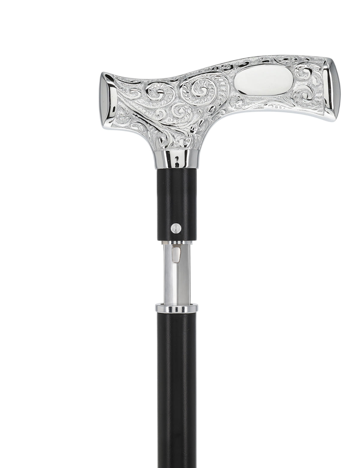 Custom RC Swords Engravable Chrome Fritz Sword Cane – Black Metal Shaft, 29" Blade