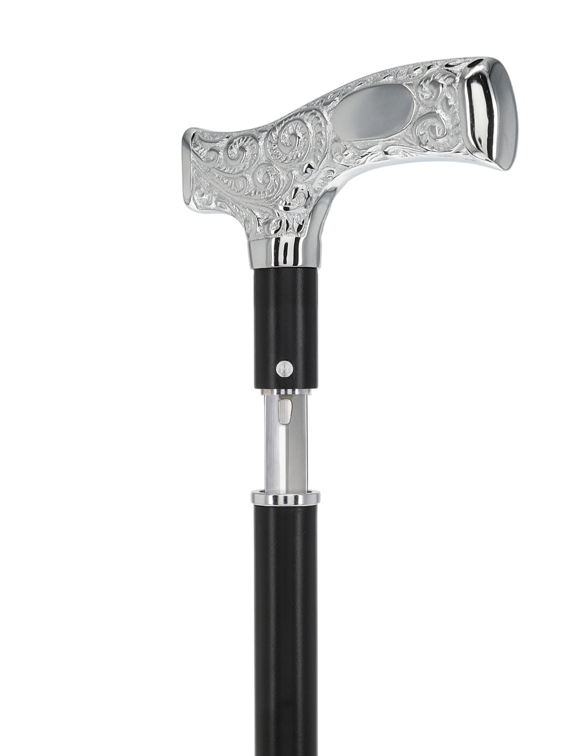 Custom RC Swords Engravable Chrome Fritz Sword Cane – Black Metal Shaft, 29" Blade
