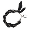 FashionStix Luxury Black Silk Satin scarf with Chain Wrist Strap with Clip Holder