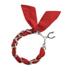 Silver Chain Wrist Strap - Luxury Red Silk Satin Scarf for 18-25mm canes