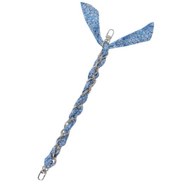 Silver Chain Wrist Strap - Luxury Song bird Silk Satin Scarf for 18-25mm canes