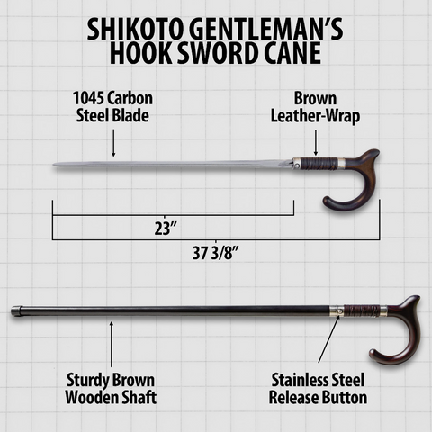 Shikoto Gentleman's Hook Sword Cane