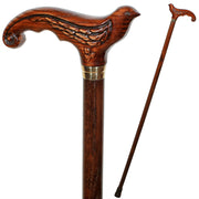 Swallow Under the Tree: Artisan Intricate Hand-Carved Cane