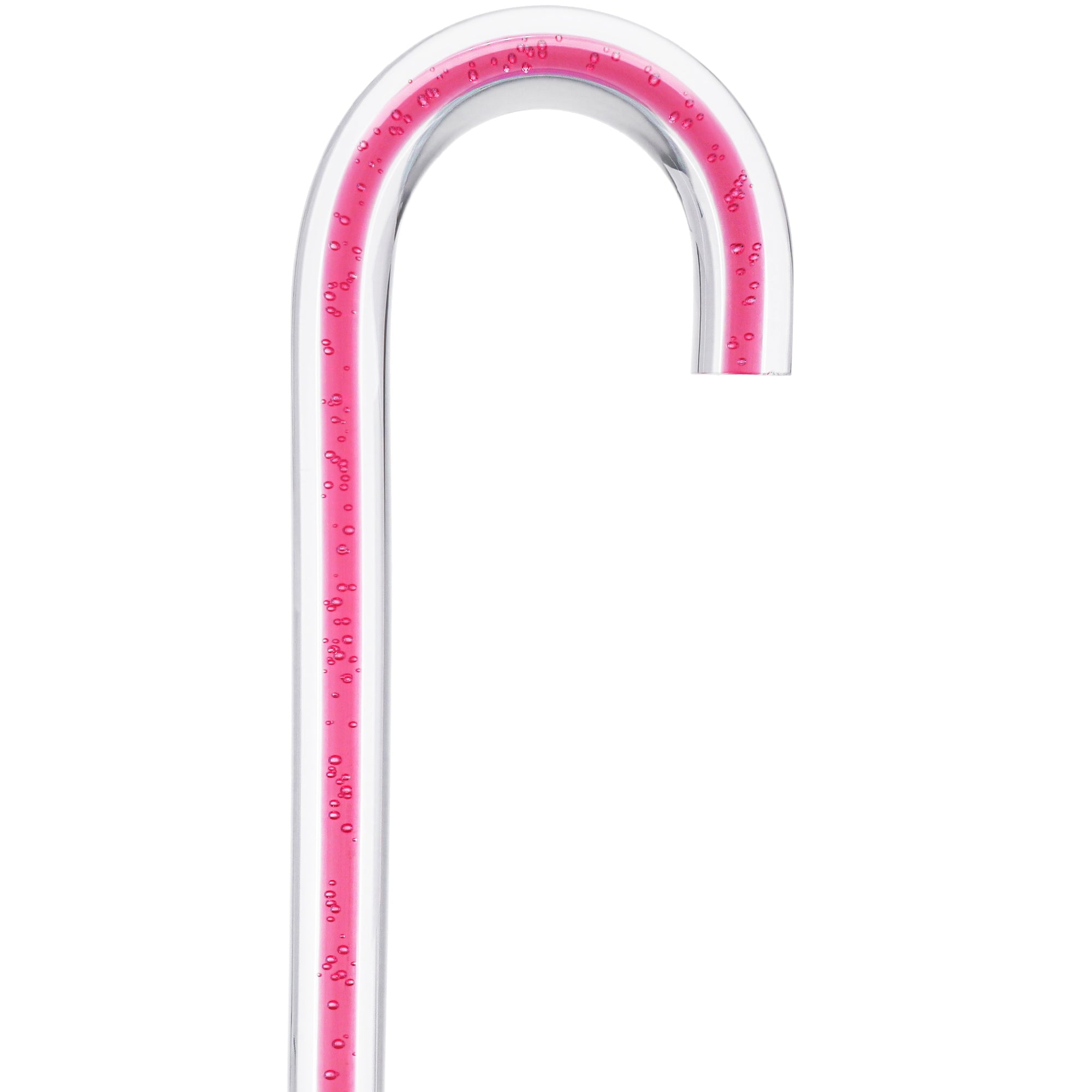 Blushing Rose Streak w/ Floating Bubbles in Clear Shaft