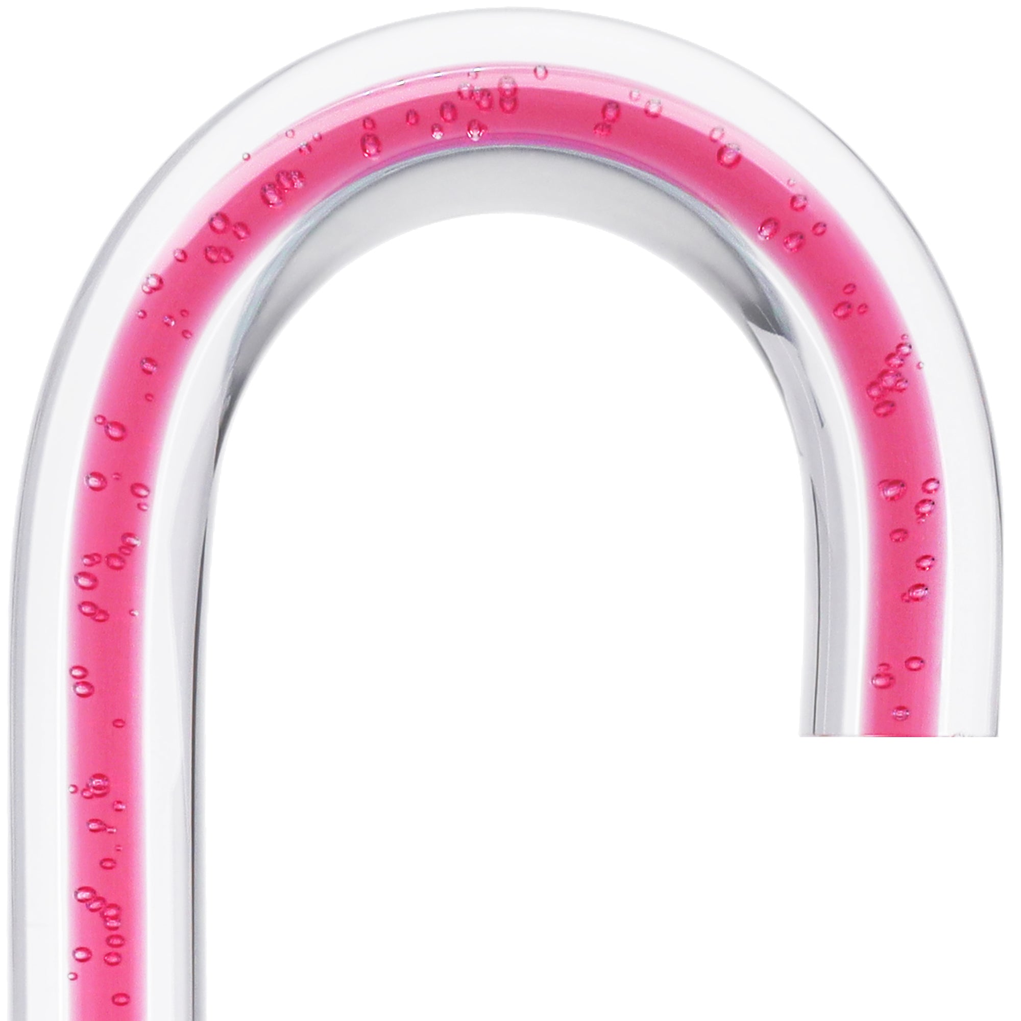 Blushing Rose Streak w/ Floating Bubbles in Clear Shaft