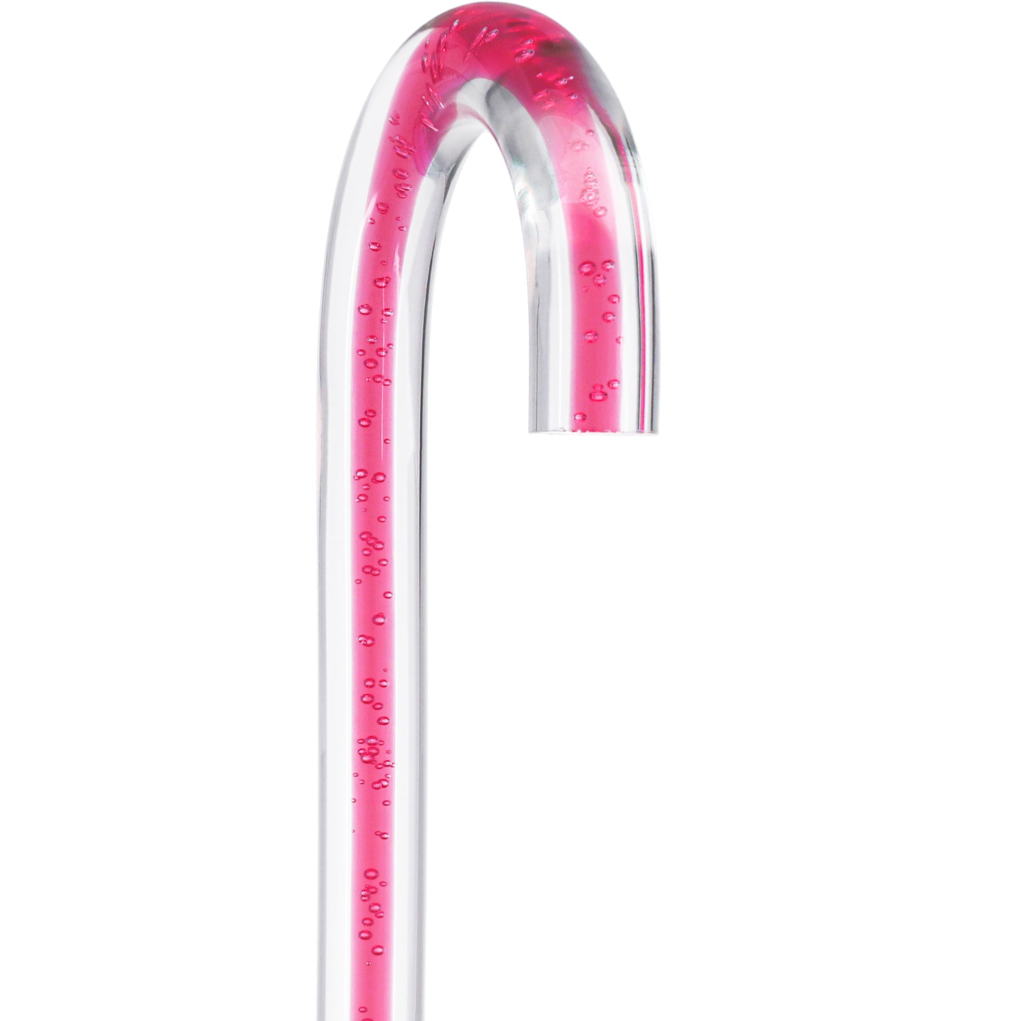 Blushing Rose Streak w/ Floating Bubbles in Clear Shaft