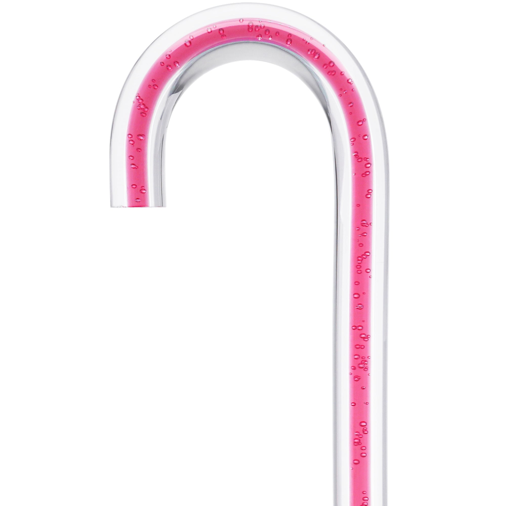Blushing Rose Streak w/ Floating Bubbles in Clear Shaft