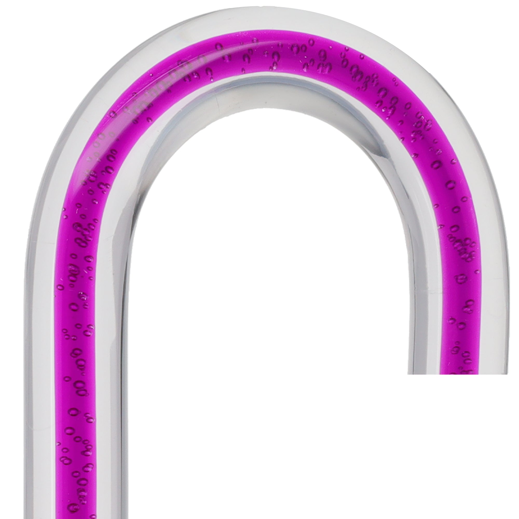 Amethyst Trace Cane: Purple Streak w/ Floating Bubbles in Clear Shaft