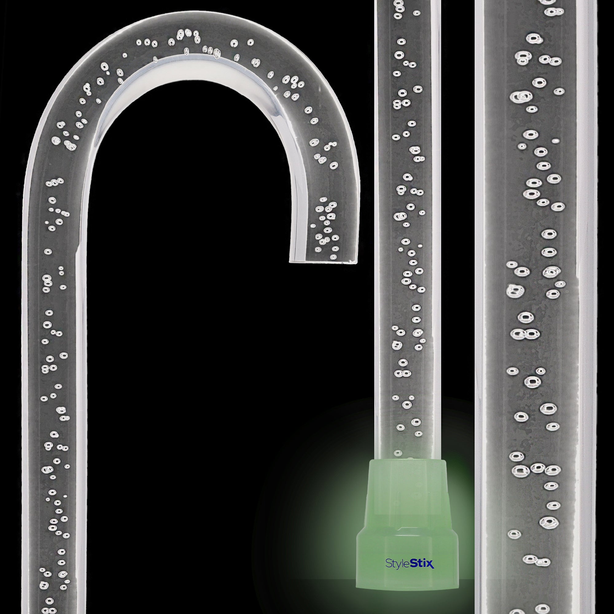 "Bubbles In Ice" - Exquisite Bubblé Elegance: A Translucent Crystal Shaft With Captivating Bubbles