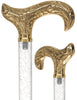 Crystal Elegance Brass Derby Cane with Invisible Acrylic Shaft Options