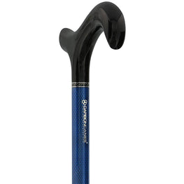 Carbon Canes Blue Mesh Adjustable Derby Handle Carbon Fiber Walking Cane