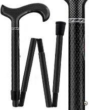 Carbon Canes Extra Tall Black Folding Carbon Fiber Derby Walking Cane With Adjustable Folding Carbon Fiber Shaft