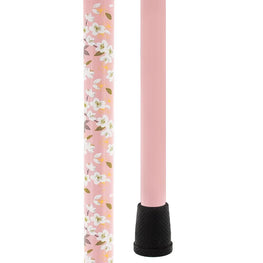 Carbon Canes Pink with White Flowers Derby Carbon Fiber Walking Cane