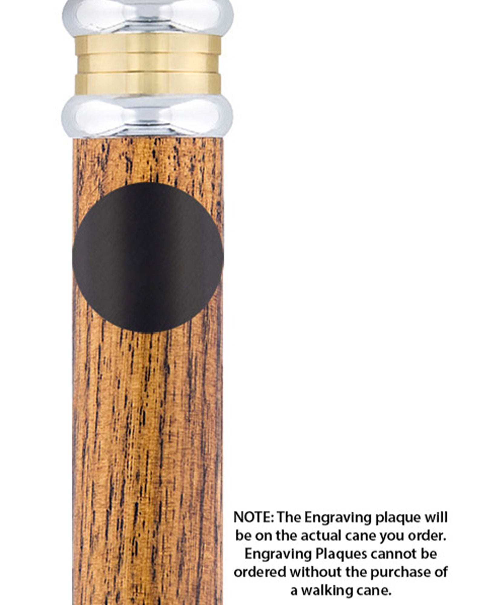 Custom Cane Engraving: Circle in Black Anodized Aluminum