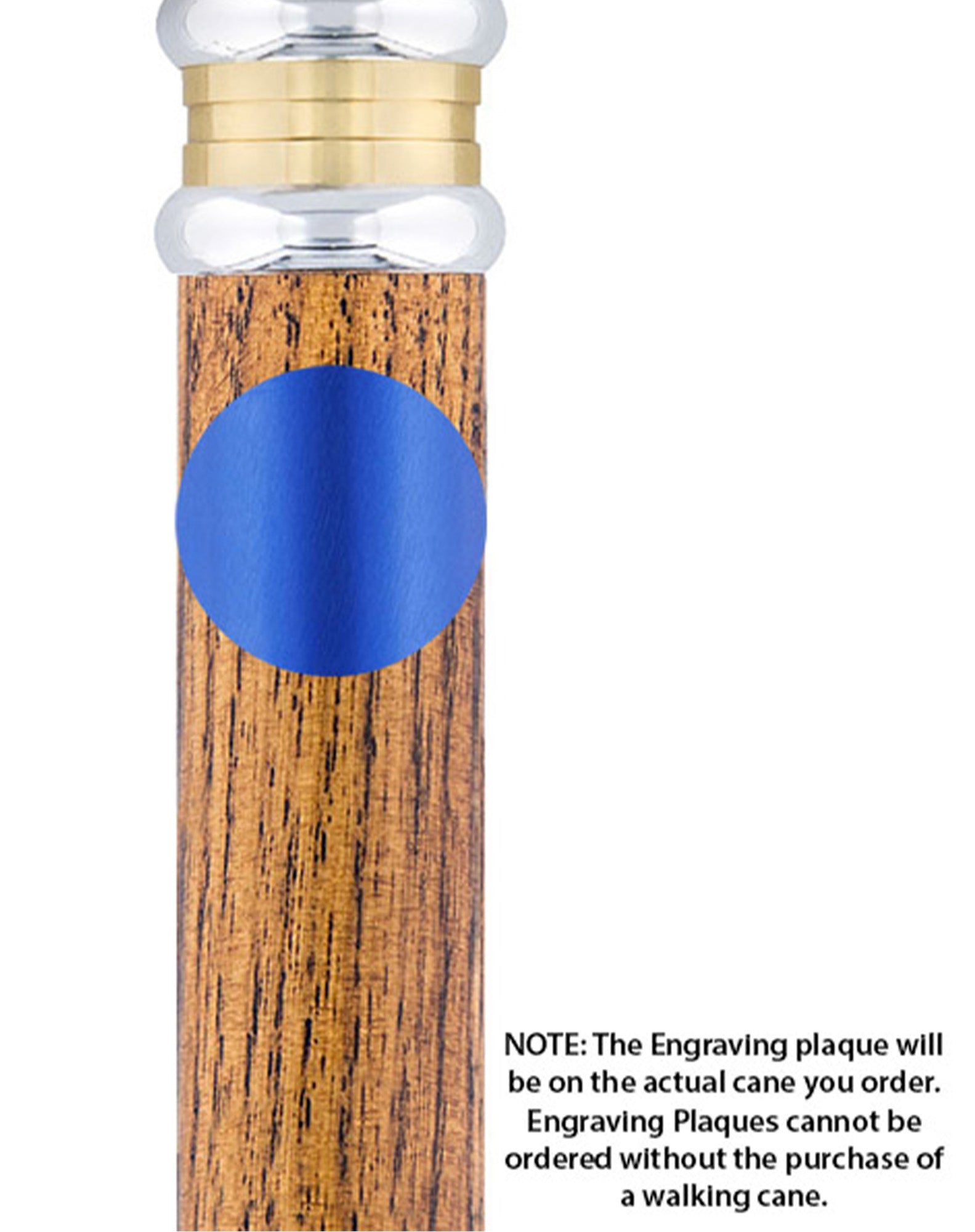Custom Cane Engraving: Circle in Blue Anodized Aluminum