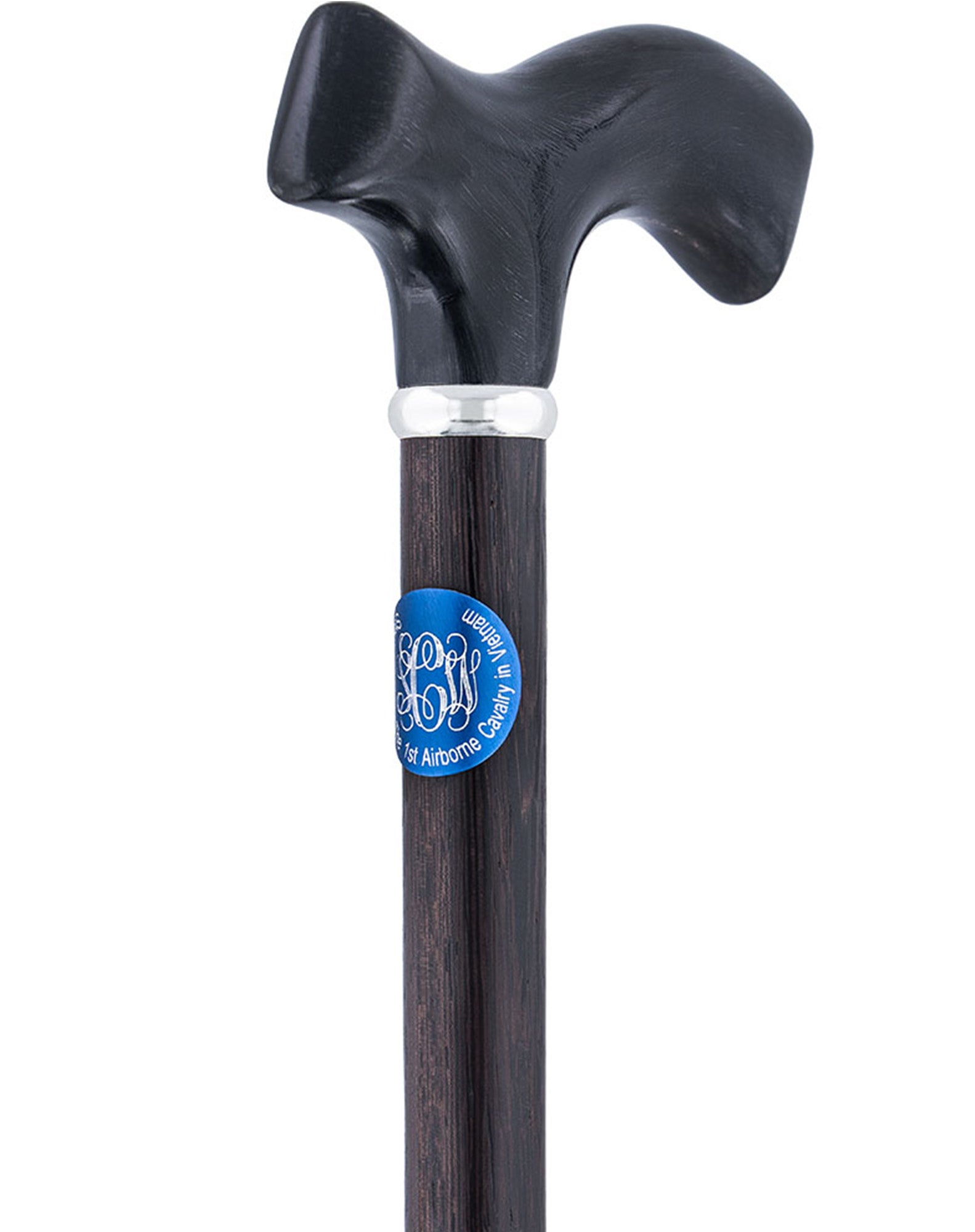 Custom Cane Engraving: Circle in Blue Anodized Aluminum